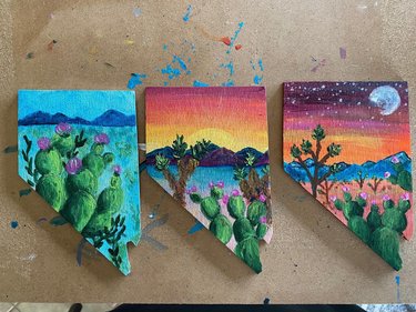 Working on some more Nevada magnets.... how do you all like these ones?? #nevada #nevadadesert #cactus #nevadaart #art #create #love